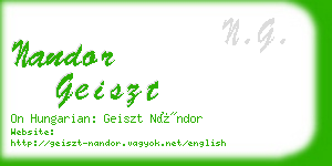 nandor geiszt business card